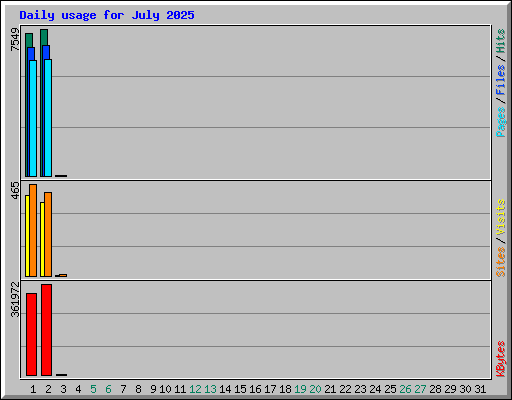 Daily usage for July 2025