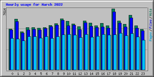 Hourly usage for March 2022
