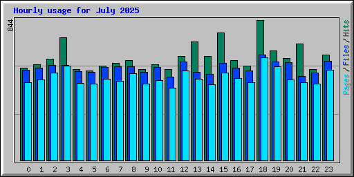 Hourly usage for July 2025